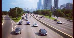 Overpass shot in Chicago on a perfect summer day #stockfootage #chicago